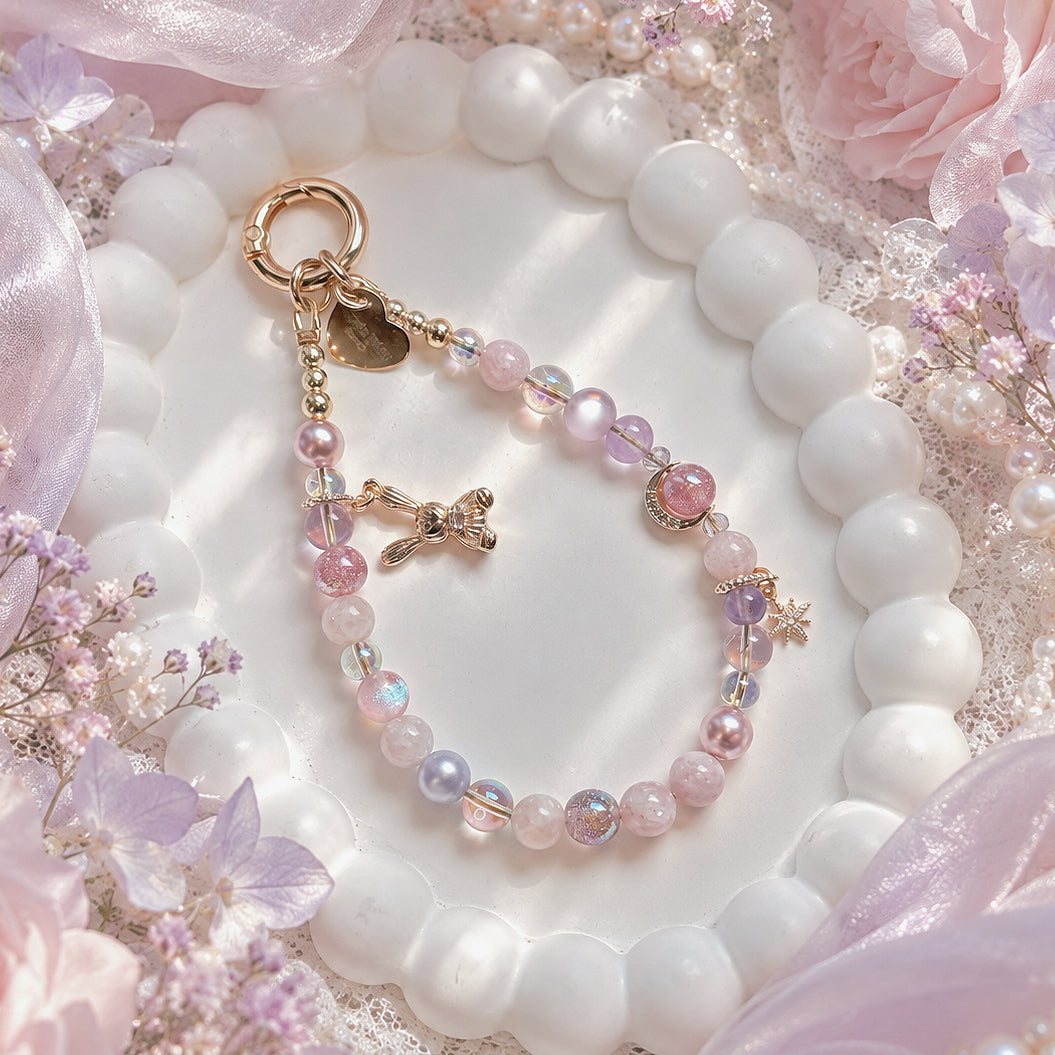 [Mini: 12cm] SWEET DREAMS in Pink Lepidolite & Lavender Amethyst