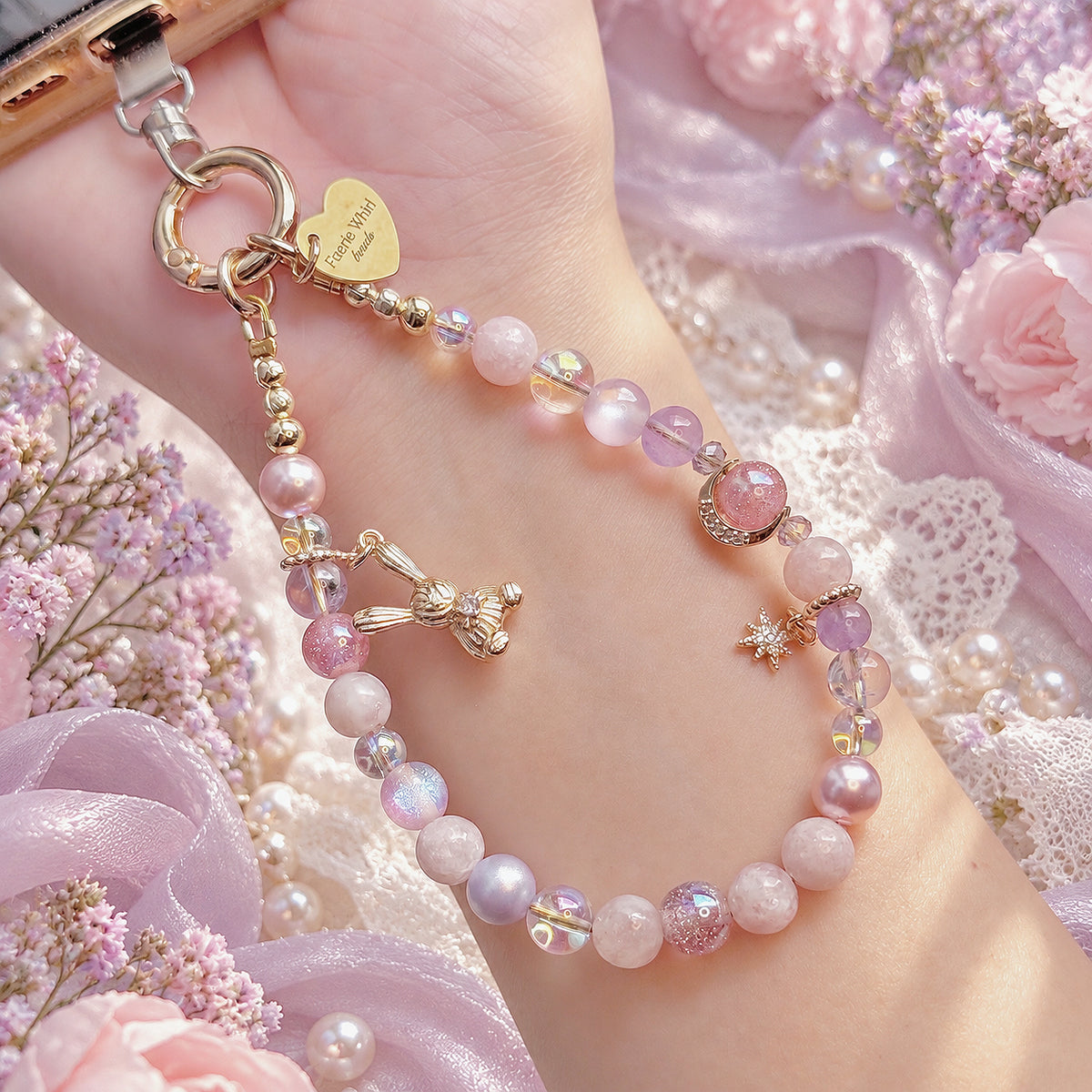 [Mini: 12cm] SWEET DREAMS in Pink Lepidolite & Lavender Amethyst