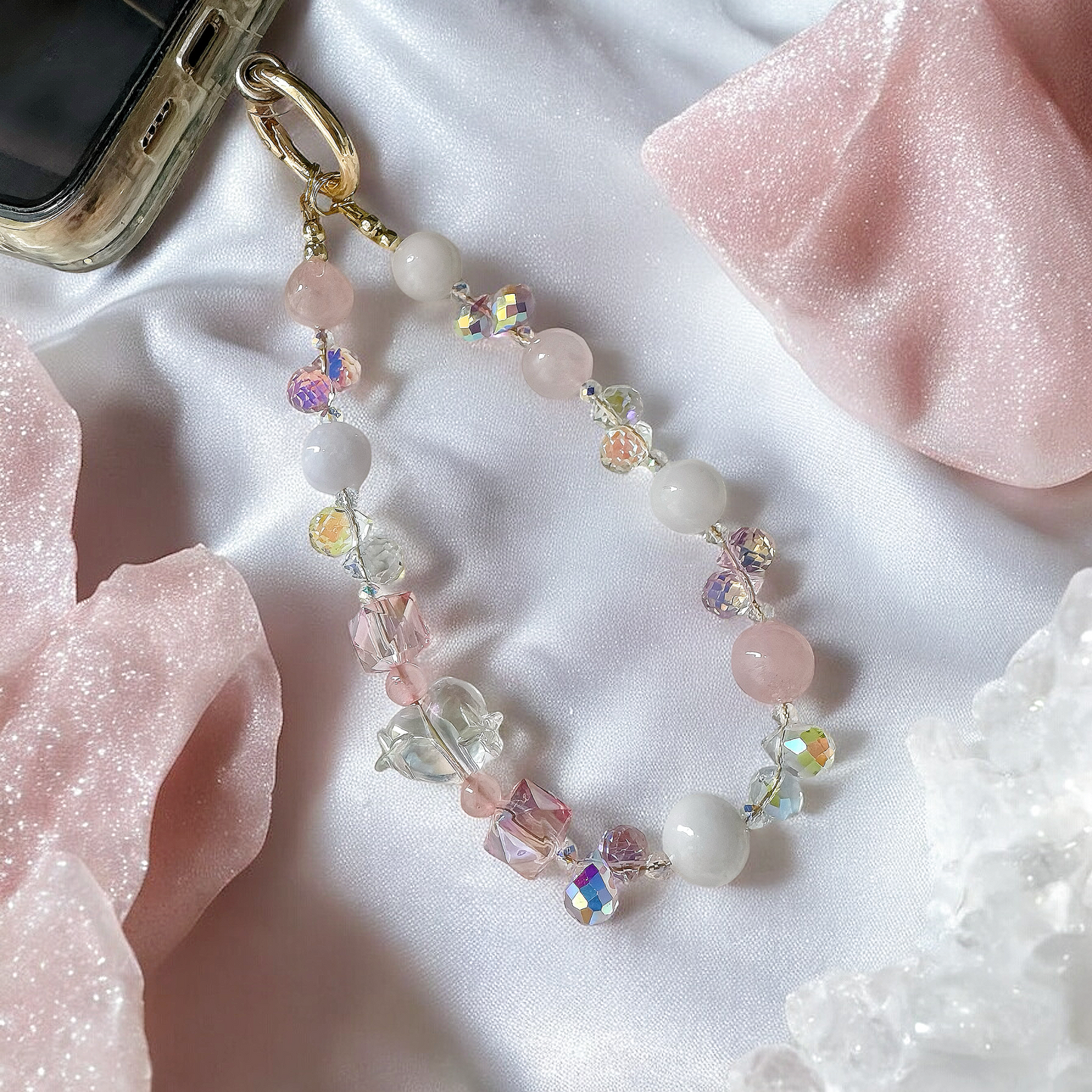 Tender Glow in Rose Quartz & White Chalcedony