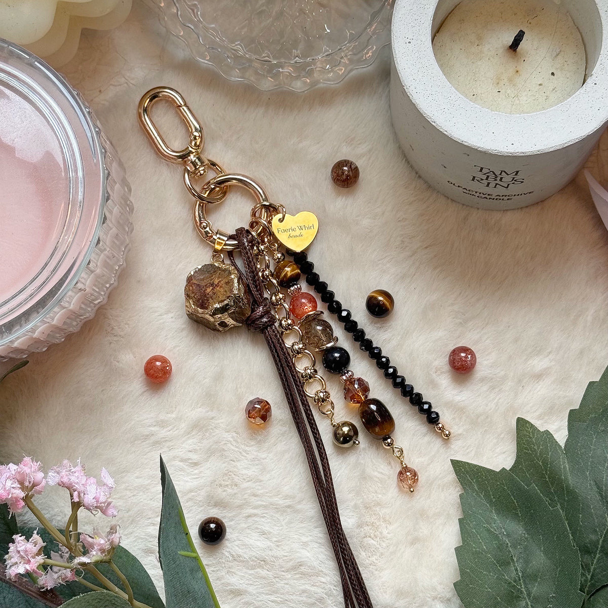 GOLDEN HOUR in Yellow / Blue Tiger's Eye, Golden Sunstone, Black-Gold Super Seven, Pyrite