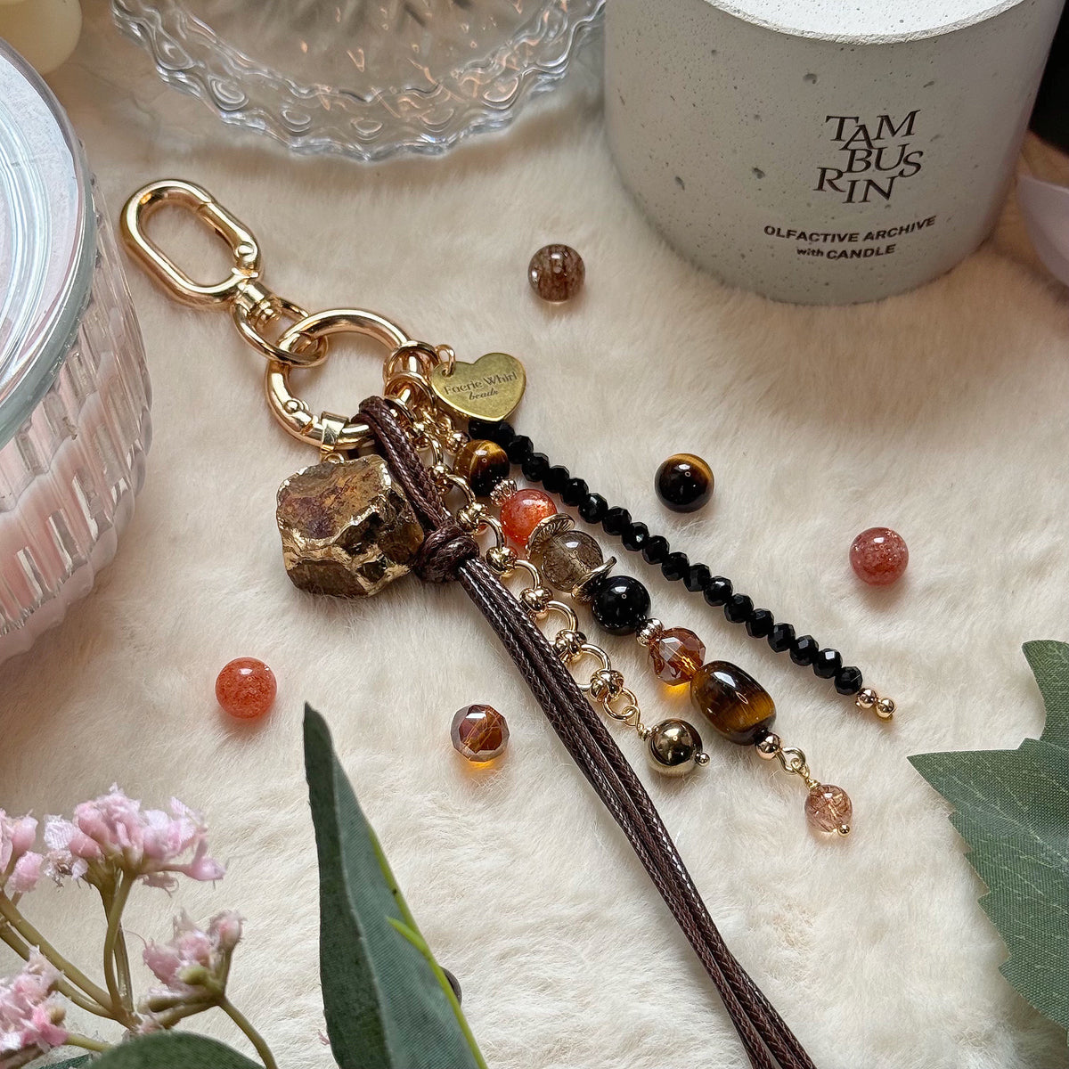 GOLDEN HOUR in Yellow / Blue Tiger's Eye, Golden Sunstone, Black-Gold Super Seven, Pyrite